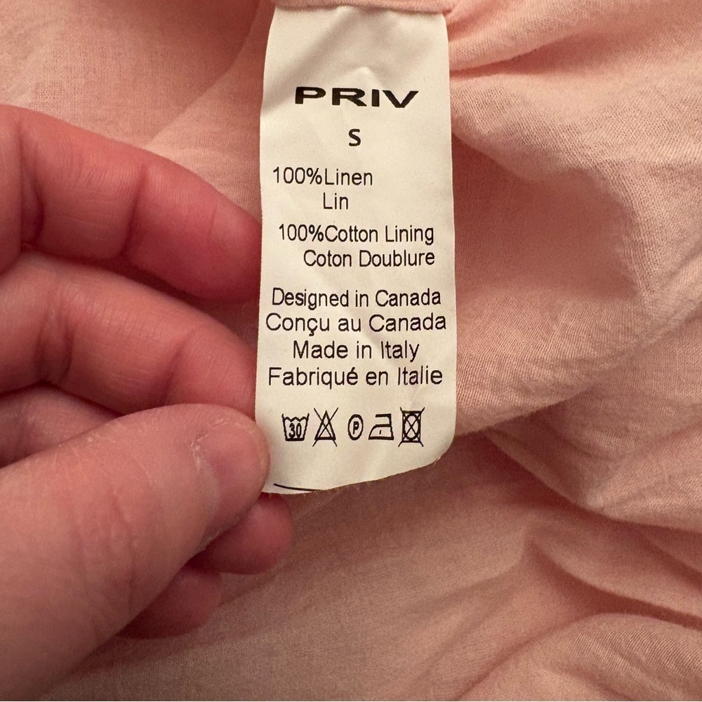 Jillian Harris x Priv Hamptons dress linen pink baby doll dress - Picture 13 of 13